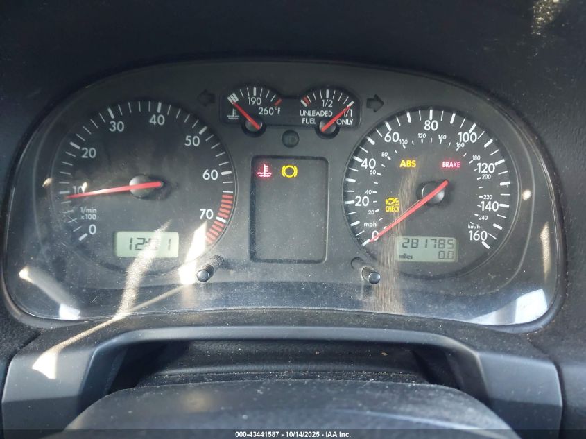 2001 Volkswagen Golf Gls VIN: 9BWGS21J414017380 Lot: 43441587