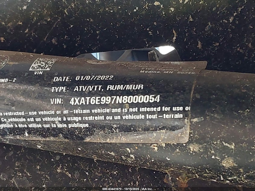 4XAT6E997N8000054 2022 POLARIS RANGER photo no. 10