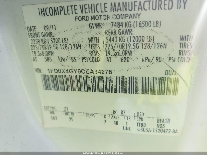 1FD0X4GY9CEA34276 2012 FORD F450 photo no. 4