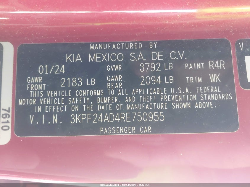 3KPF24AD4RE750955 2024 KIA FORTE photo no. 9