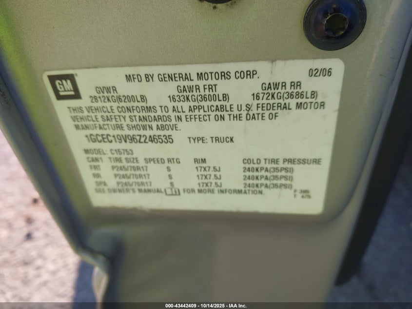 1GCEC19V96Z246535 2006 CHEVROLET SILVERADO photo no. 9
