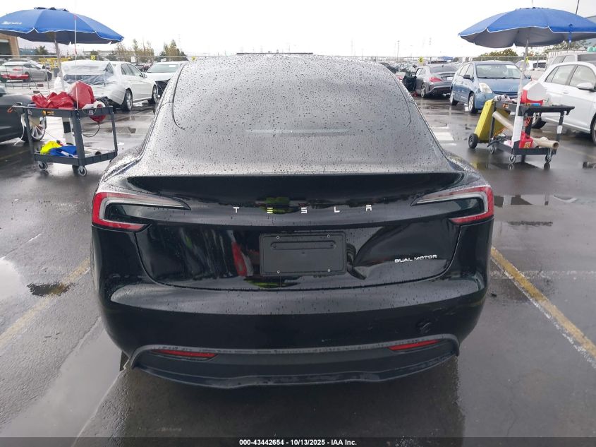 2025 Tesla Model 3 Long Range All-Wheel Drive VIN: 5YJ3E1EB0SF923341 Lot: 43442654