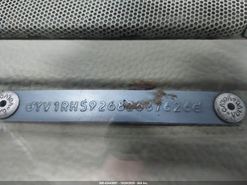 2008 Volvo S60 2.5T VIN: YV1RH592682687626 Lot: 43443897