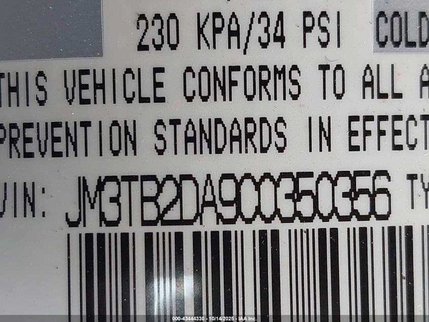 2012 Mazda Cx-9 Grand Touring VIN: JM3TB2DA9C0350356 Lot: 43444330