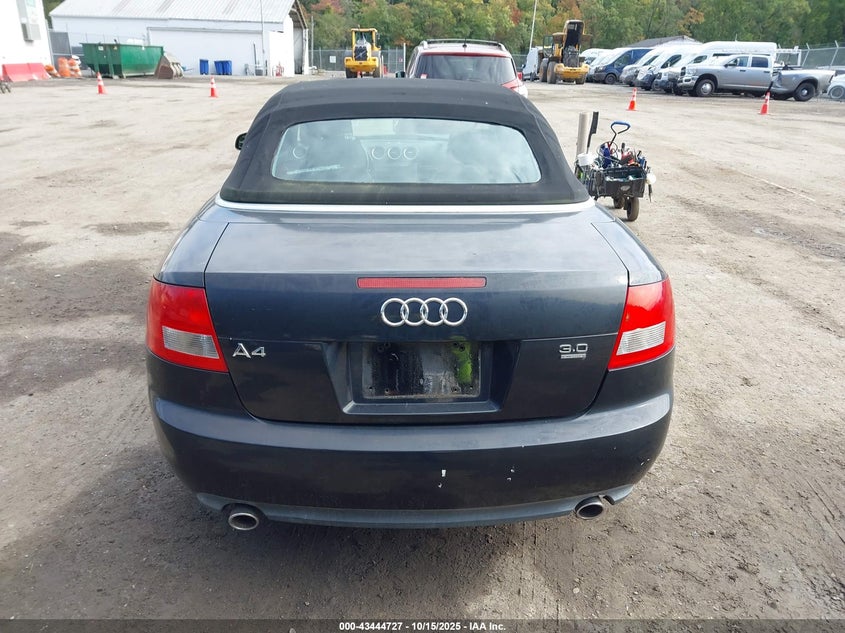 2005 Audi A4 3.0 VIN: WAUDT48H25K009592 Lot: 43444727