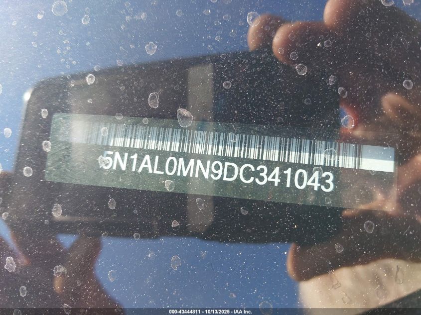 2013 Infiniti Jx35 VIN: 5N1AL0MN9DC341043 Lot: 43444811
