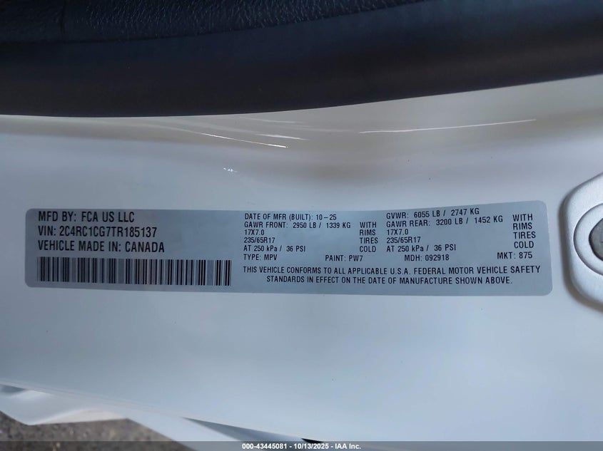 2C4RC1CG7TR185137 2026 CHRYSLER VOYAGER photo no. 5