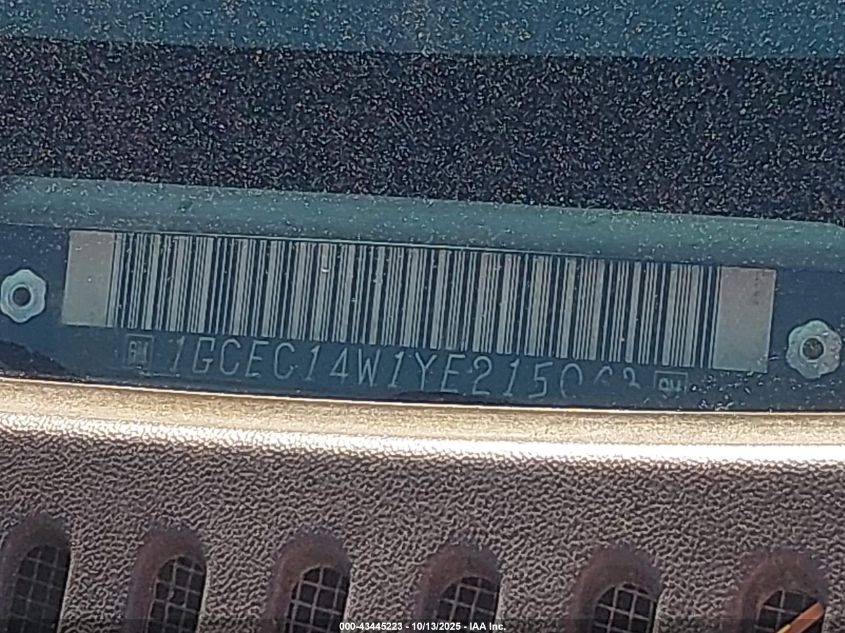 2000 Chevrolet Silverado 1500 VIN: 1GCEC14W1YE215063 Lot: 43445223