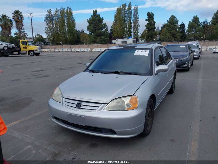 2001 Honda Civic Ex VIN: 2HGES26751H578464 Lot: 43445406