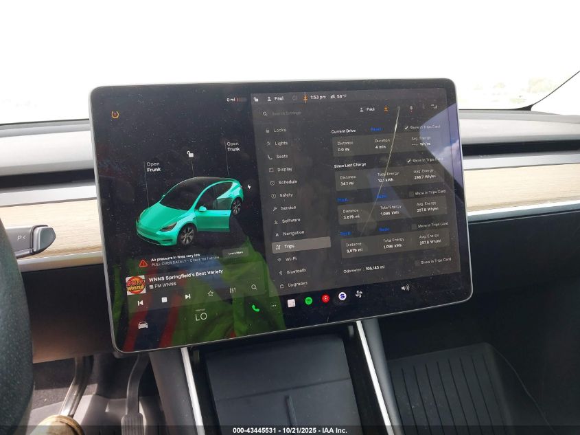 2021 Tesla Model Y Long Range Dual Motor All-Wheel Drive VIN: 5YJYGDEE1MF086369 Lot: 43445531