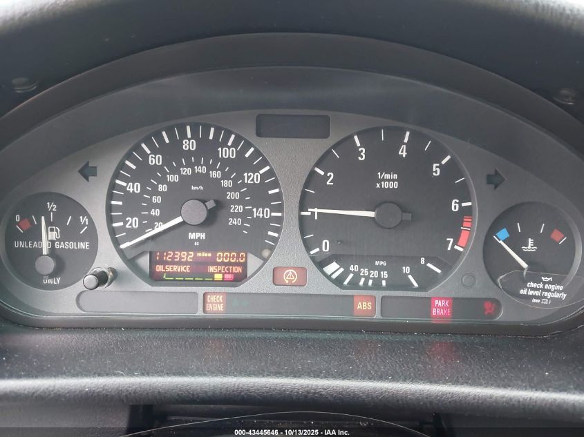 1997 BMW 328Is VIN: WBABG2320VET34596 Lot: 43445646