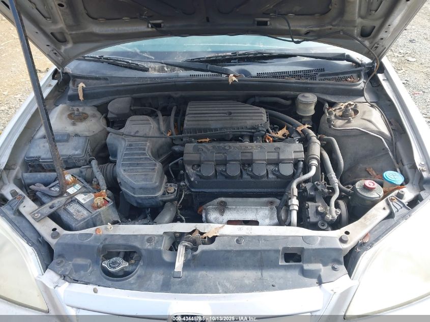 2001 Honda Civic Lx VIN: 1HGES16561L049794 Lot: 43445765