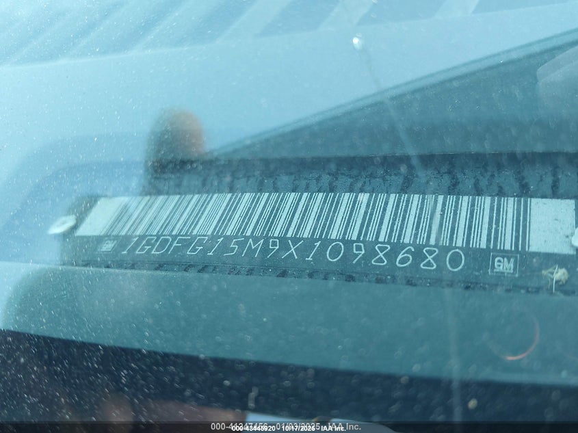 1999 GMC Savana Rv VIN: 1GDFG15M9X1098680 Lot: 43445920