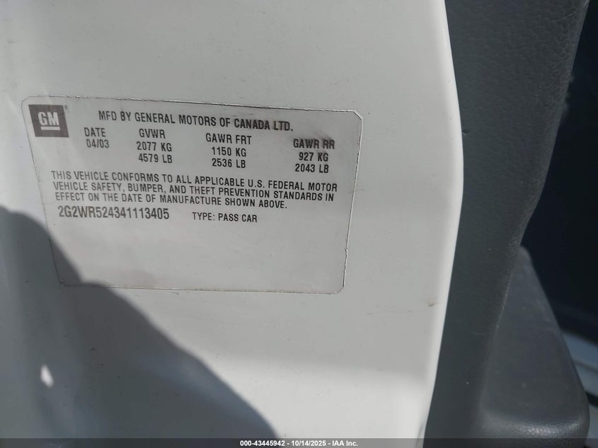 2G2WS522X51354513 2005 PONTIAC GRAND PRIX photo no. 9
