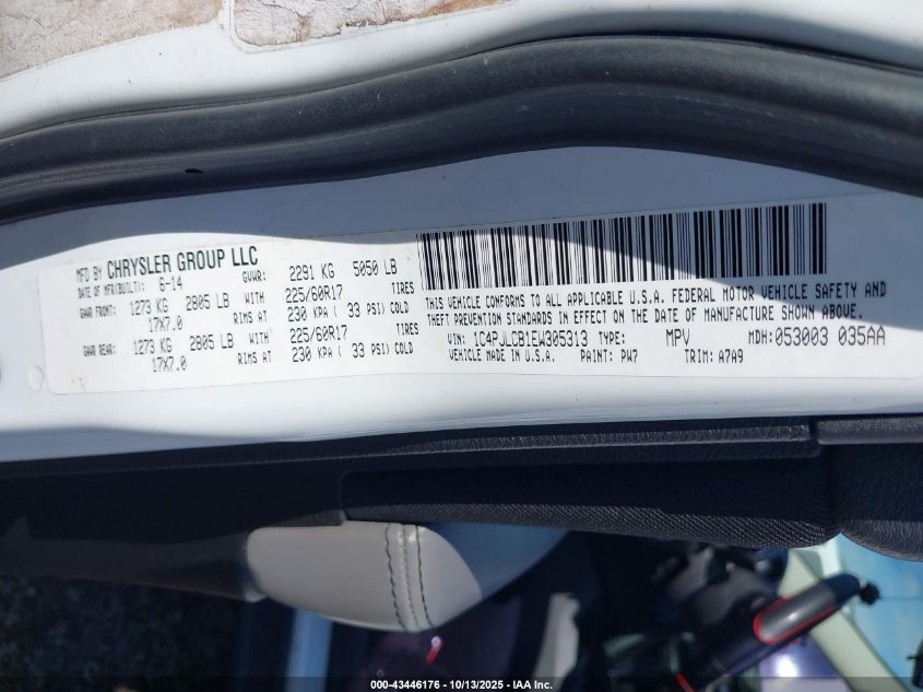 2014 Jeep Cherokee Latitude VIN: 1C4PJLCB1EW305313 Lot: 43446176