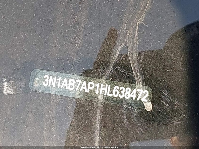 2017 Nissan Sentra Sv VIN: 3N1AB7AP1HL638472 Lot: 43446302
