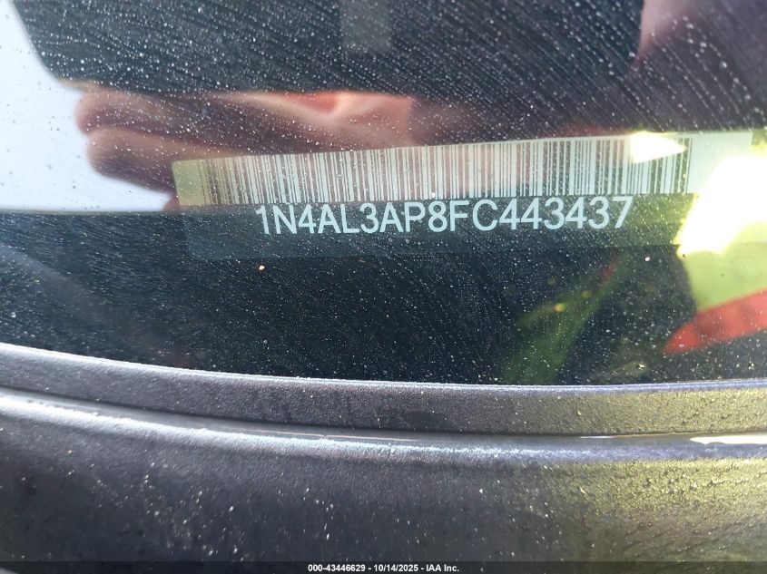 2015 Nissan Altima 2.5 Sv VIN: 1N4AL3AP8FC443437 Lot: 43446629