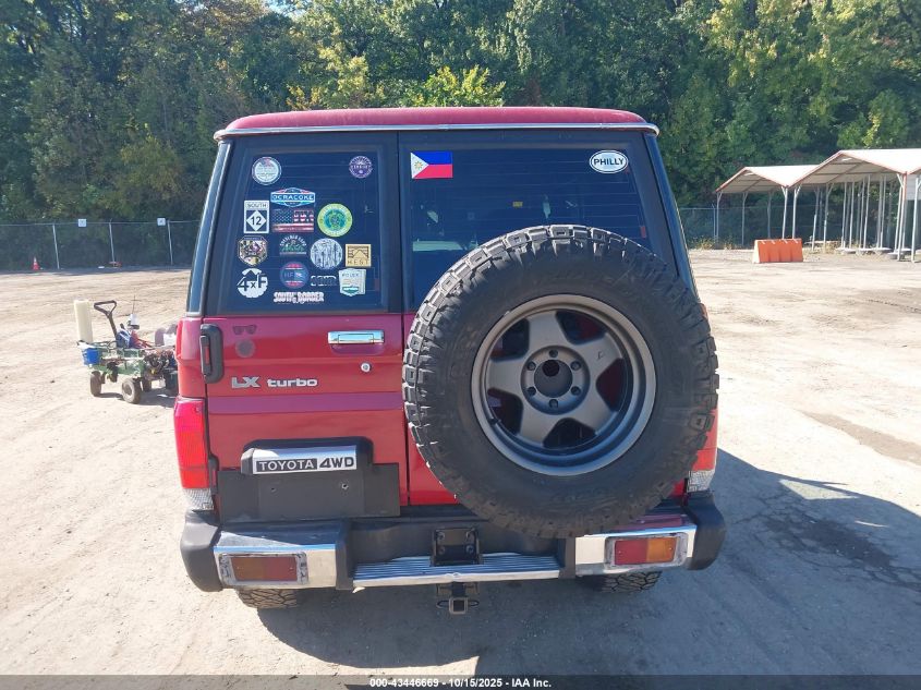 1992 Toyota Landcruiser VIN: JT1V0LJ7708000494 Lot: 43446669