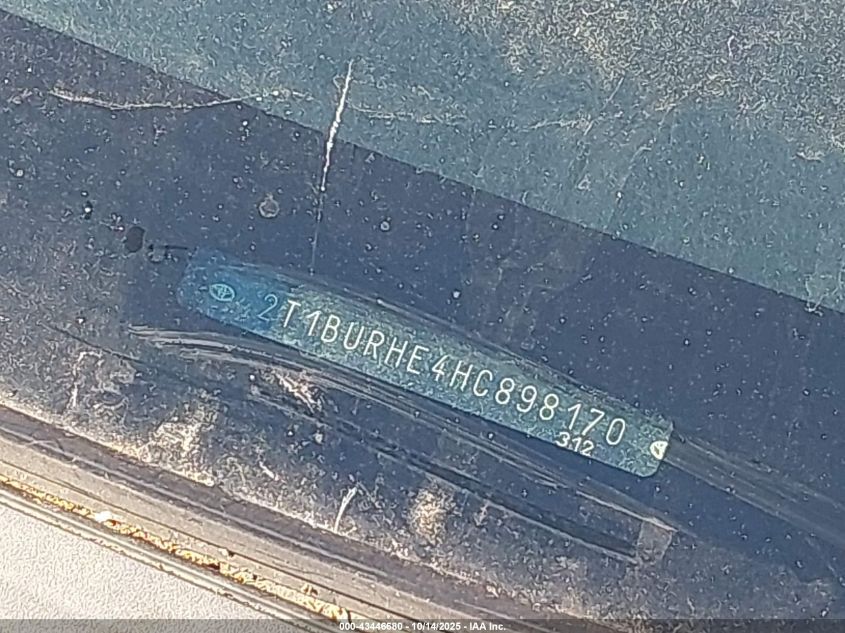 2017 Toyota Corolla L VIN: 2T1BURHE4HC898170 Lot: 43446680