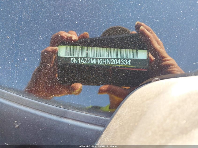 2017 Nissan Murano Sv VIN: 5N1AZ2MH6HN204334 Lot: 43447160