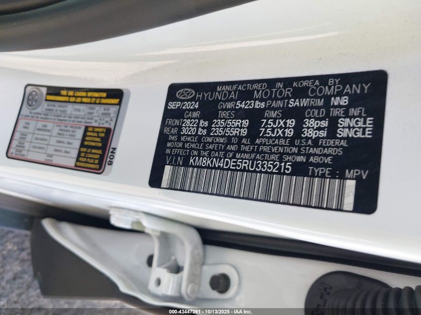 2024 Hyundai Ioniq 5 Sel VIN: KM8KN4DE5RU335215 Lot: 43447391