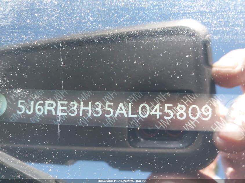 2010 Honda Cr-V Lx VIN: 5J6RE3H35AL045809 Lot: 43448011