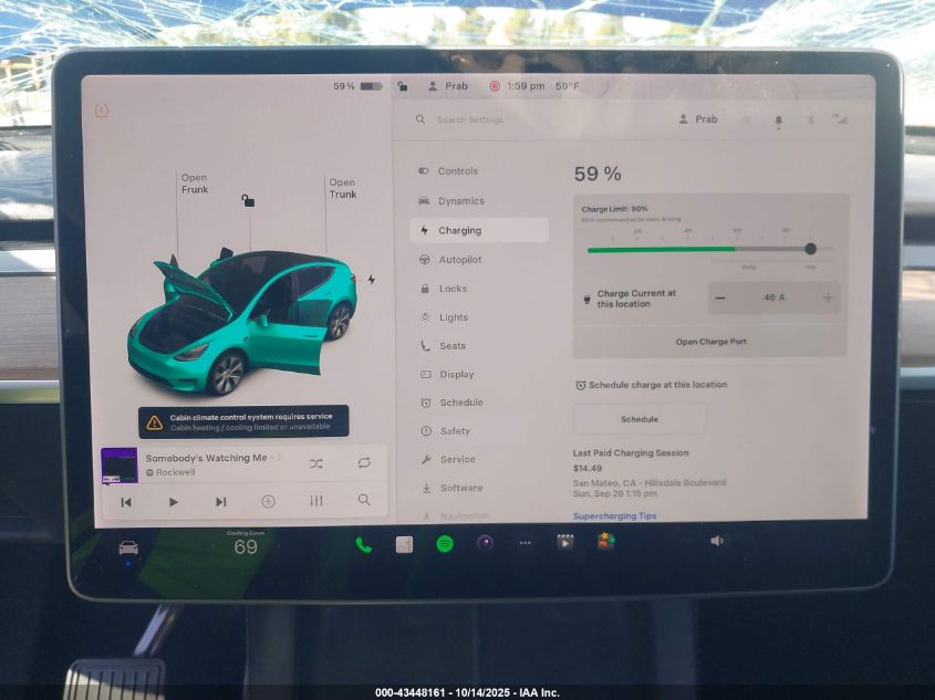 2021 Tesla Model Y Long Range Dual Motor All-Wheel Drive VIN: 5YJYGDEE9MF263895 Lot: 43448161