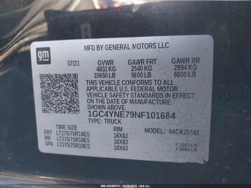 1GC4YNE79NF101684 2022 CHEVROLET SILVERADO photo no. 8