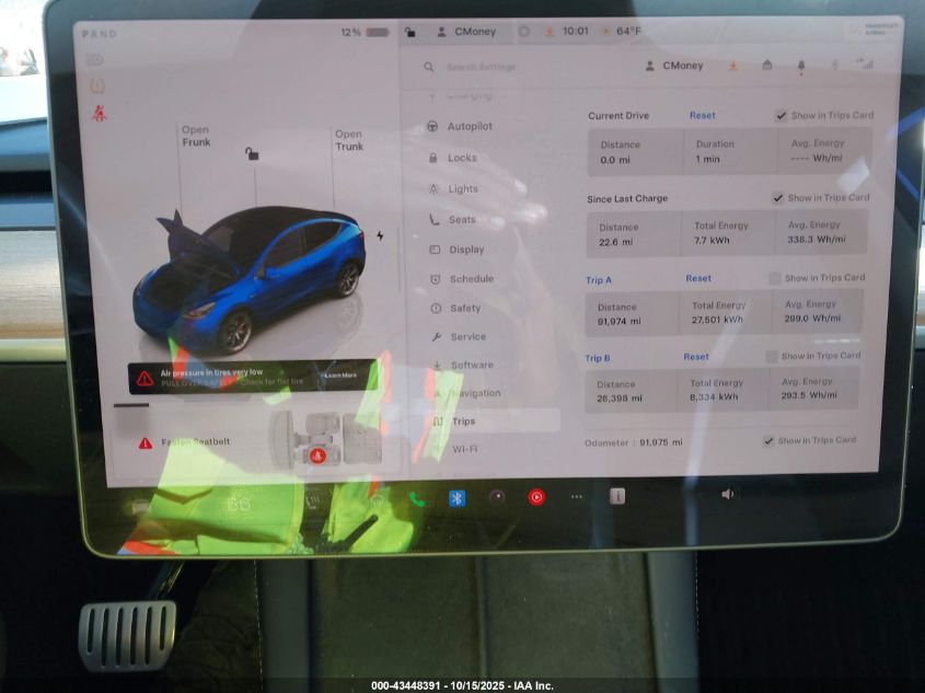 2022 Tesla Model Y Performance Dual Motor All-Wheel Drive VIN: 7SAYGDEF7NF374796 Lot: 43448391