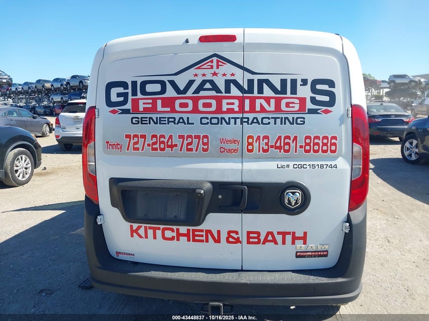 2021 Ram Promaster City Tradesman VIN: ZFBHRFABXM6S99384 Lot: 43448837