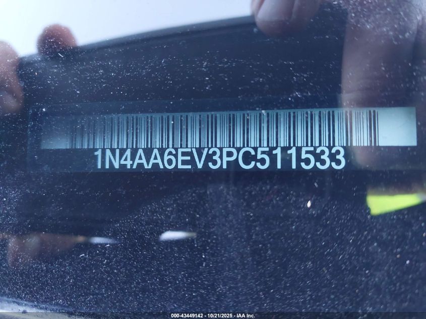 2023 Nissan Maxima Sr Xtronic Cvt VIN: 1N4AA6EV3PC511533 Lot: 43449142
