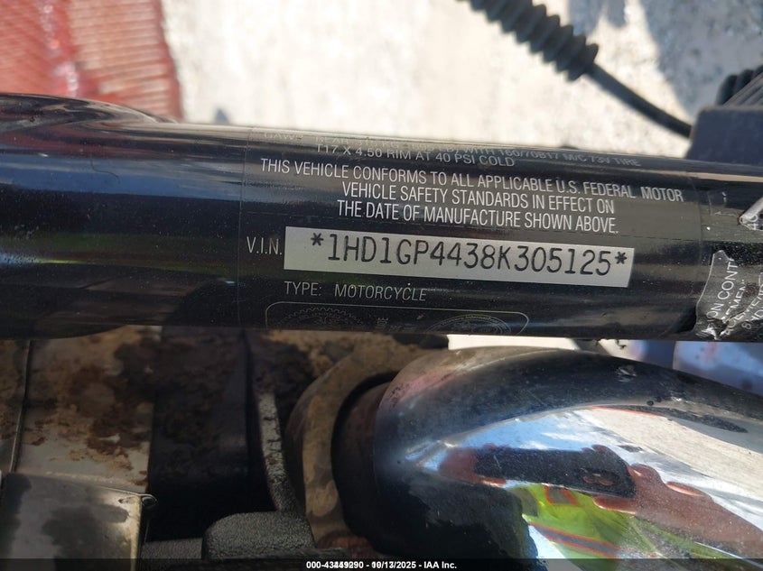2008 Harley-Davidson Fxdwg 105Th Anniversary Edition VIN: 1HD1GP4438K305125 Lot: 43449290