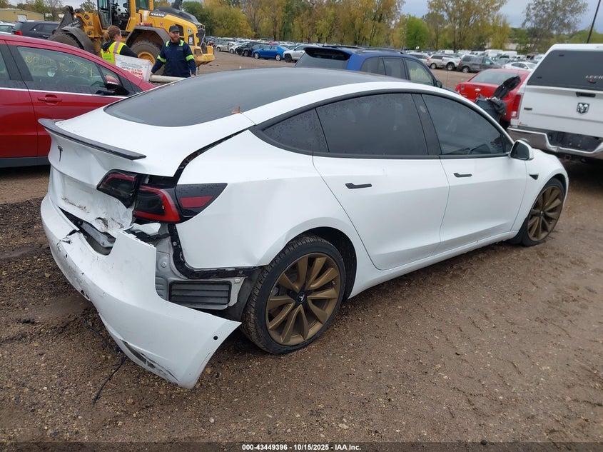 2018 Tesla Model 3 Long Range Performance white Lot 111043449396 Vin 5YJ3E1EB4JF092294
