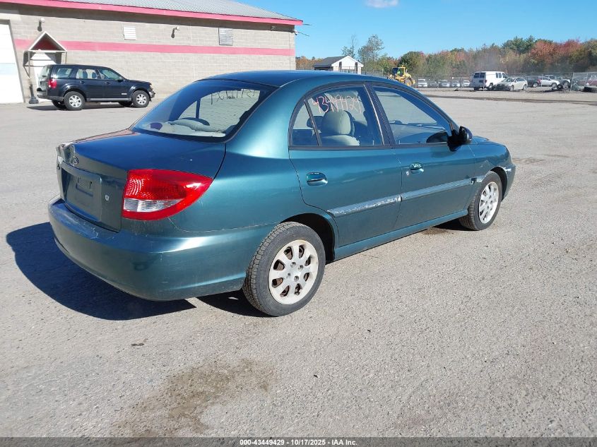 KNADC125446320784 2004 KIA RIO photo no. 4
