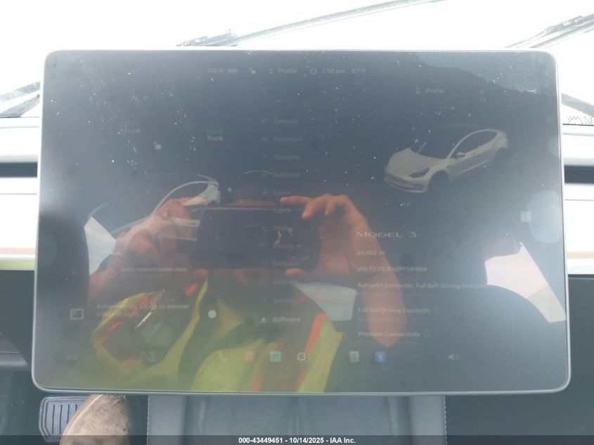 2023 Tesla Model 3 Rear-Wheel Drive VIN: 5YJ3E1EA8PF581989 Lot: 43449451
