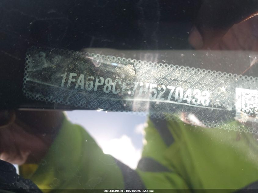 2017 Ford Mustang Gt VIN: 1FA6P8CF7H5270433 Lot: 43449560