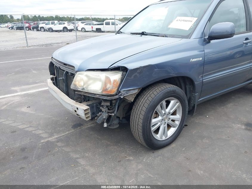 2006 Toyota Highlander Hybrid Limited V6 VIN: JTEEW21A160002433 Lot: 43450099