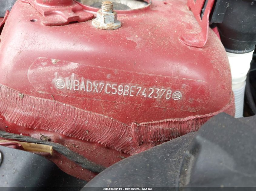 2011 BMW 335I VIN: WBADX7C59BE742378 Lot: 43450119