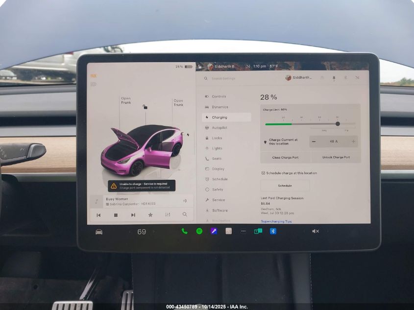 2024 Tesla Model Y Performance Dual Motor All-Wheel Drive VIN: 7SAYGDEF3RA323024 Lot: 43450789