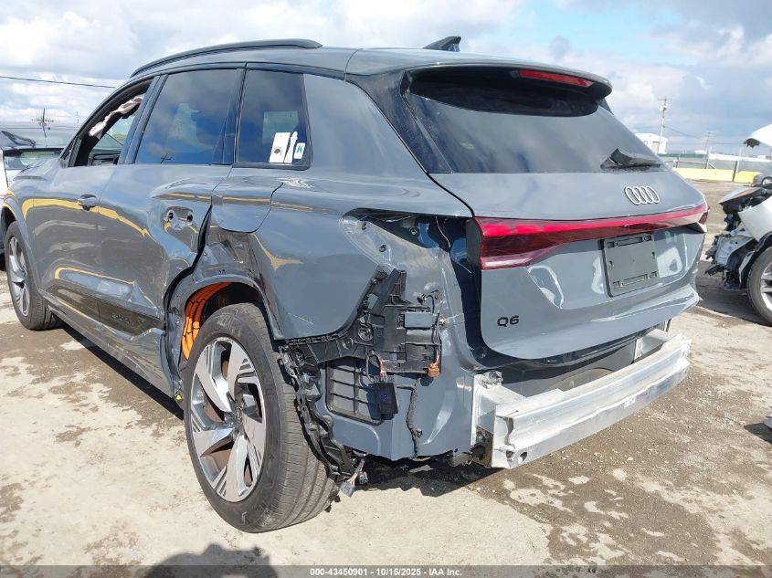 2025 Audi Q6 E-Tron Premium Plus Quattro VIN: WA124BGFXSA026390 Lot: 43450901