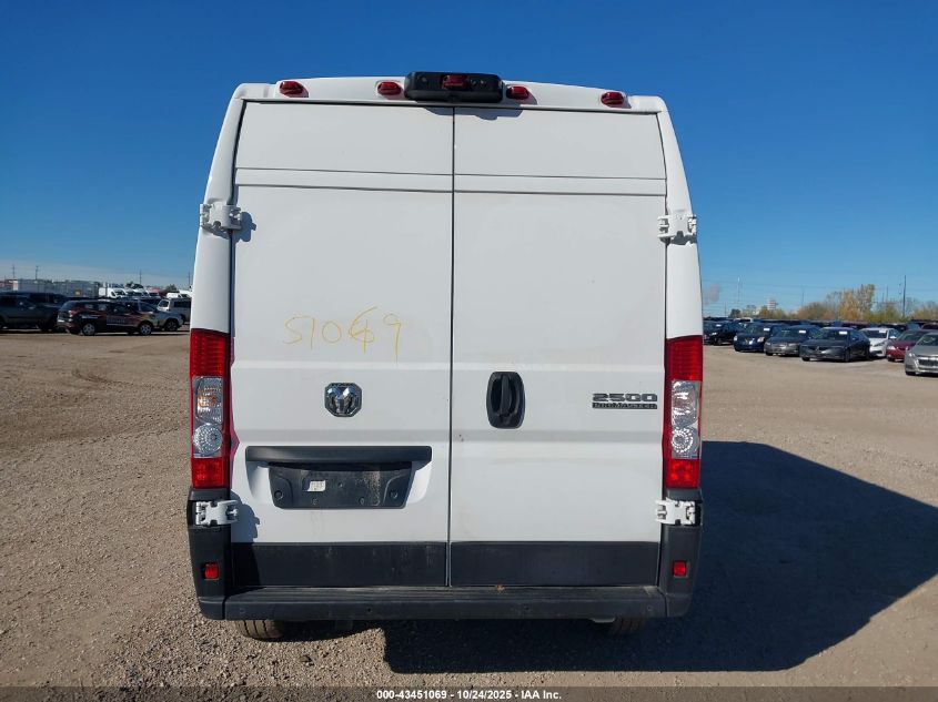 2024 Ram Promaster 2500 Tradesman High Roof 159 Wb W/Pass Seat VIN: 3C6LRVDG6RE108898 Lot: 43451069