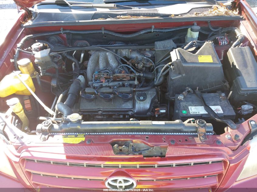 2002 Toyota Highlander V6 VIN: JTEHF21A820086287 Lot: 43451226