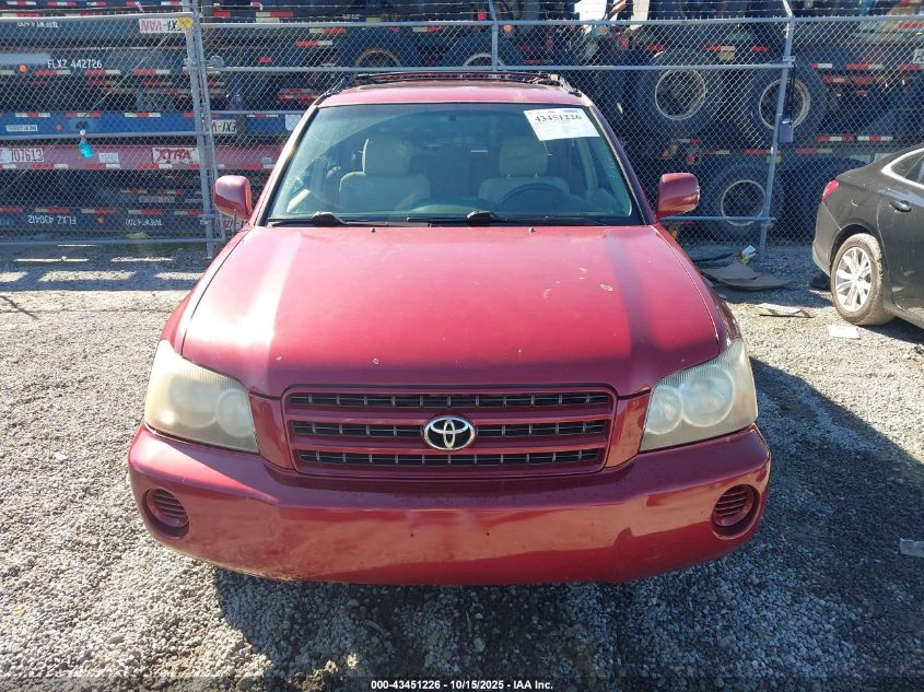 2002 Toyota Highlander V6 VIN: JTEHF21A820086287 Lot: 43451226