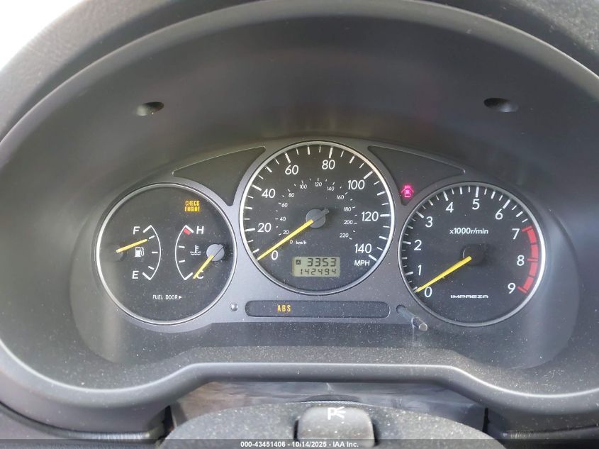 2002 Subaru Impreza Wrx VIN: JF1GG29662G808141 Lot: 43451406