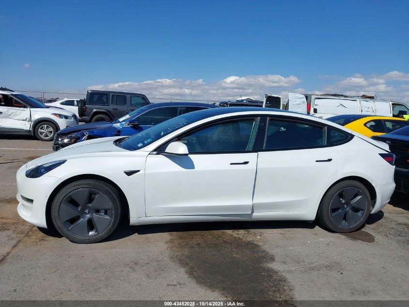 2021 Tesla Model 3 Standard Range Plus Rear-Wheel Drive VIN: 5YJ3E1EA1MF093382 Lot: 43452028