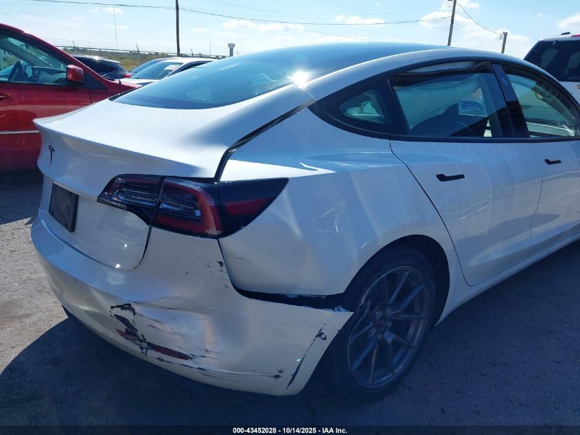 2021 Tesla Model 3 Standard Range Plus Rear-Wheel Drive VIN: 5YJ3E1EA1MF093382 Lot: 43452028