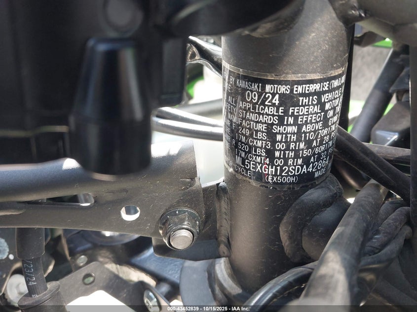 ML5EXGH12SDA42864 2025 KAWASAKI NINJA photo no. 10