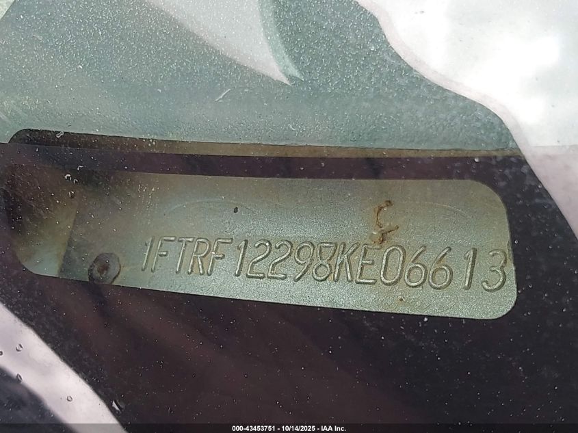 2008 Ford F-150 Stx/Xl/Xlt VIN: 1FTRF12298KE06613 Lot: 43453751