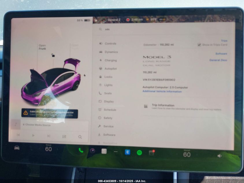 2018 Tesla Model 3 Long Range/Performance VIN: 5YJ3E1EB9JF065902 Lot: 43453809