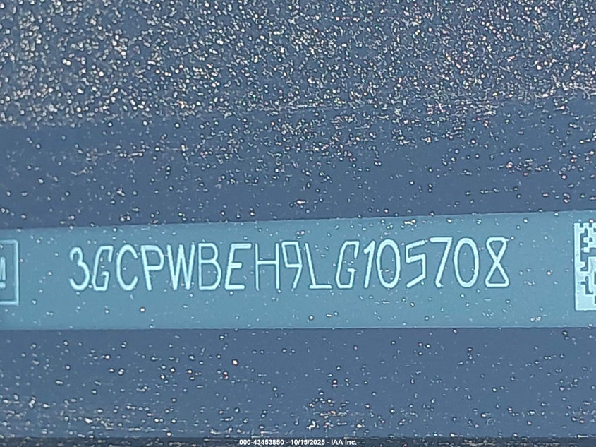 2020 CHEVROLET SILVERADO 1500 2WD  SHORT BED CUSTOM 3GCPWBEH9LG105708